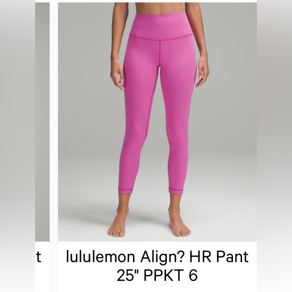 Lululemon Align Pant Pink 6 length 25" Excellent New Condition